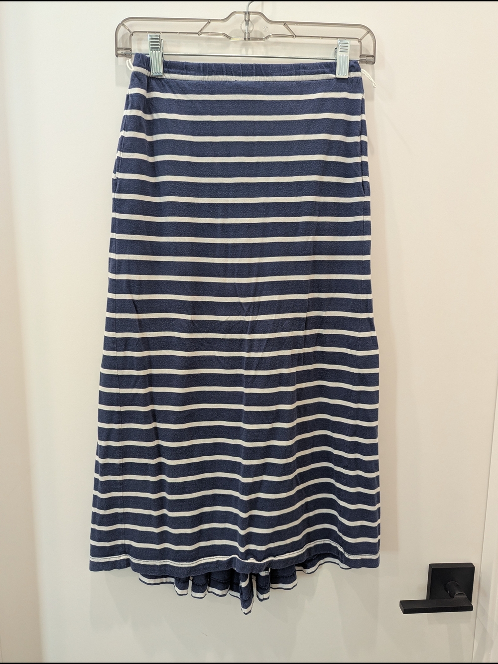 Ralph Lauren Navy and White Striped Midi Skirt